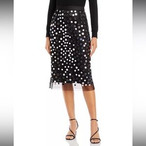 REVOLVE Black and Silver Sequin Skirt